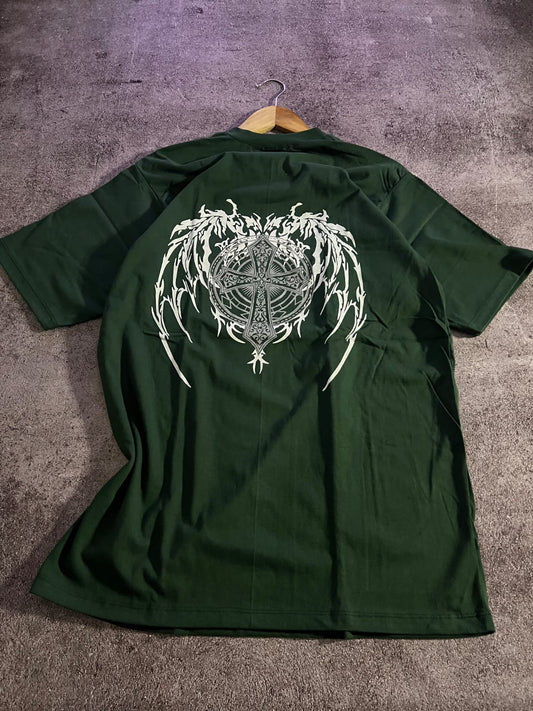 TEE BATTLE CROSS - FOREST GREEN